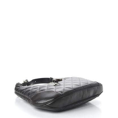Burberry Calfskin Quilted Brook Hobo Dark Brown 4 of 10