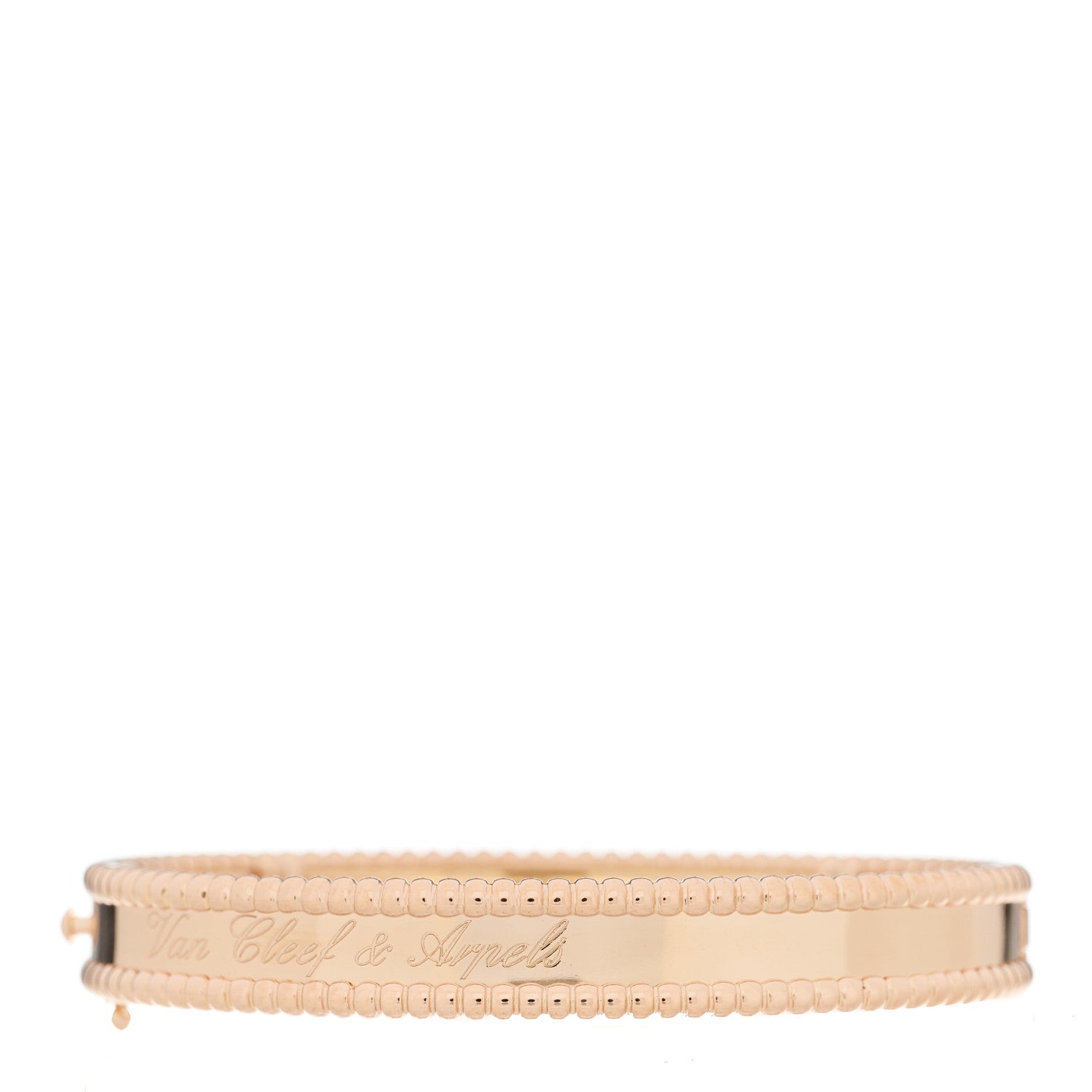 Van Cleef & Arpels 18K Rose Gold Perlee Signature Bangle Bracelet S 1 of 4