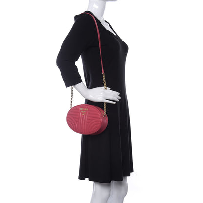 Prada Soft Calfskin Impunture Diagramme Chain Crossbody Peonia 2 of 10