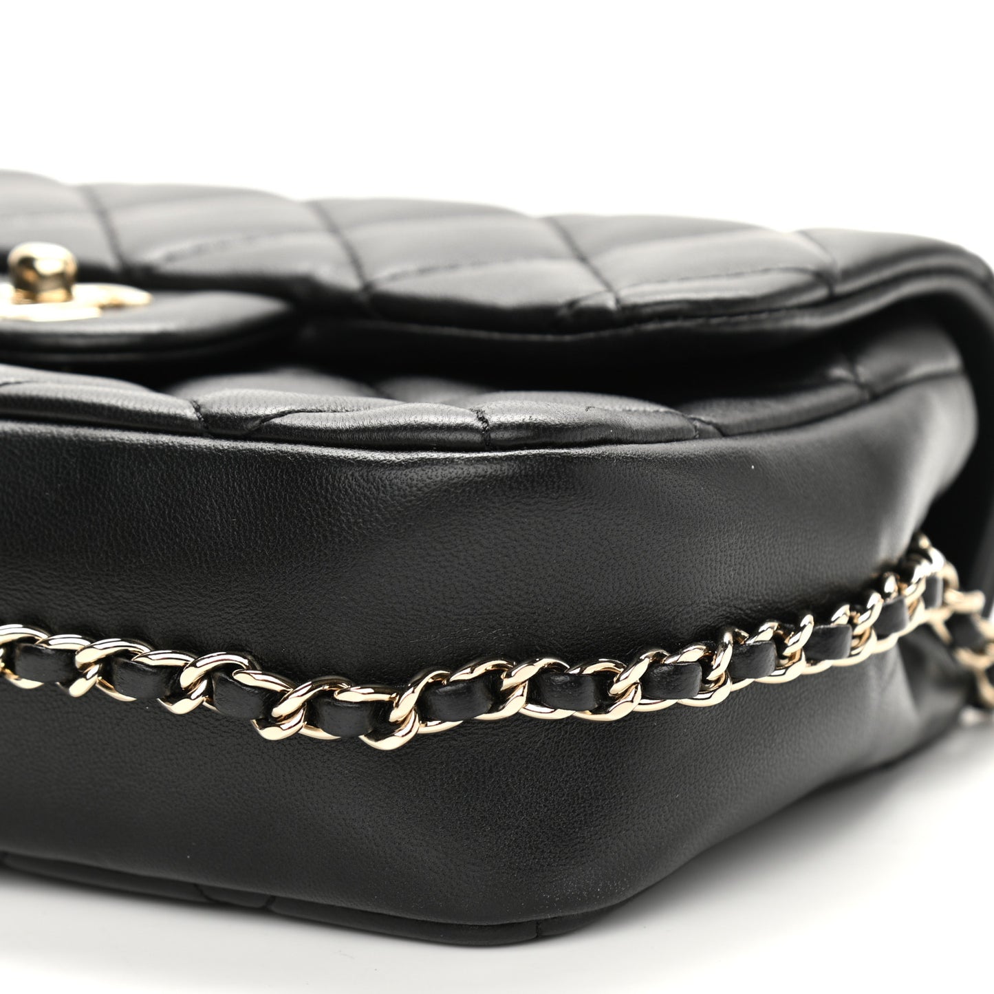 Lambskin Quilted Small My Precious Flap Black