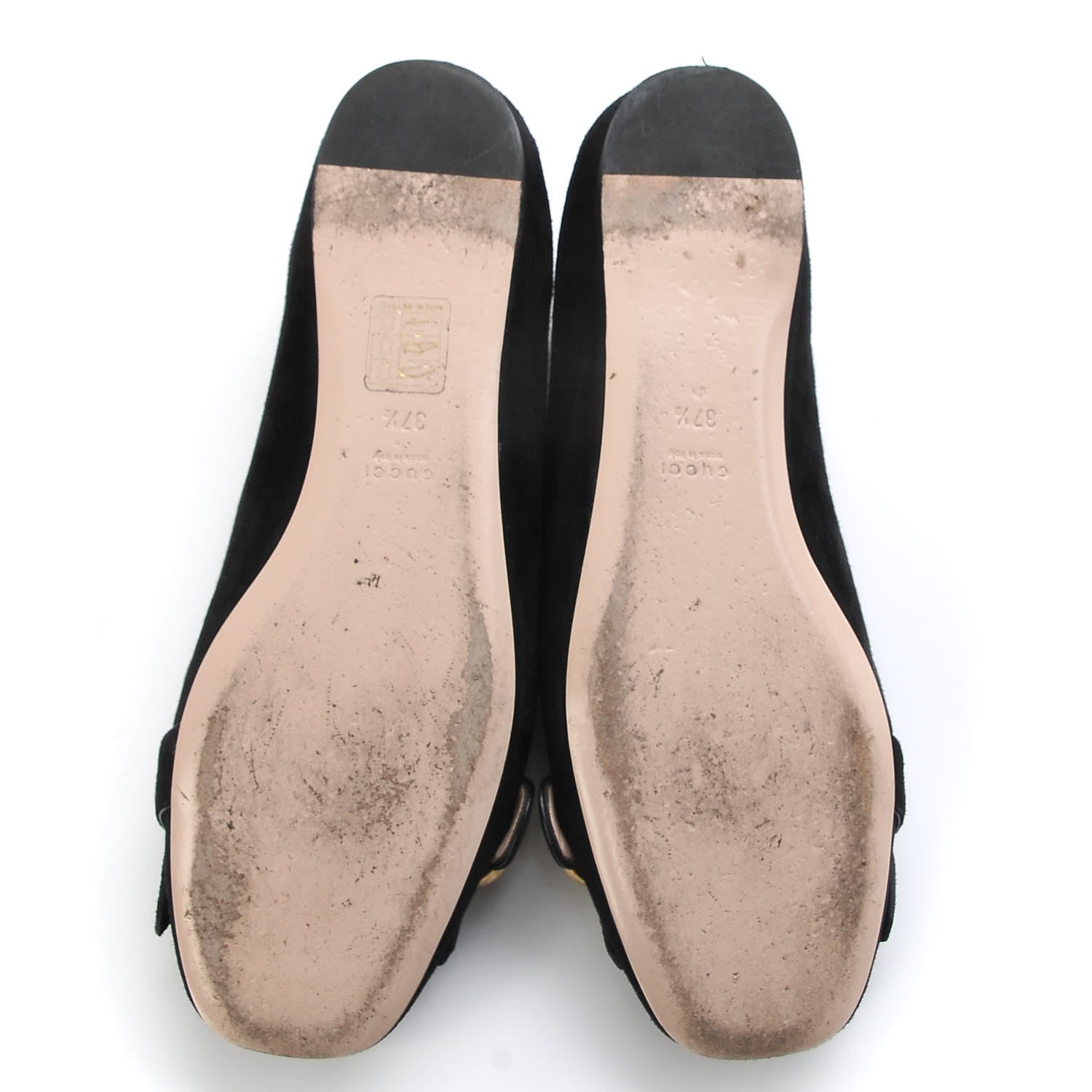Gucci Kid Scamosciato GG Marmont Fringe Flats 37.5 Black 7 of 10