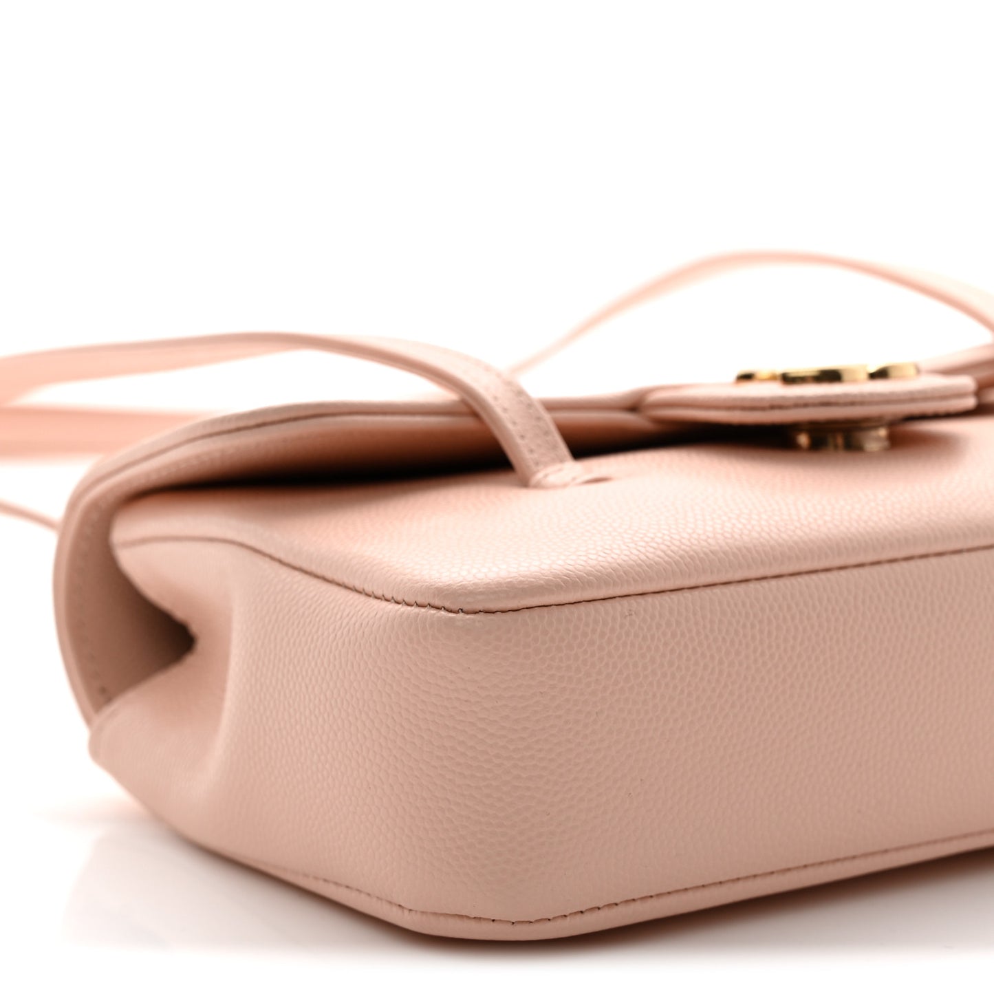 Shiny Caviar Mini Preppy Coco Shoulder Bag Light Pink