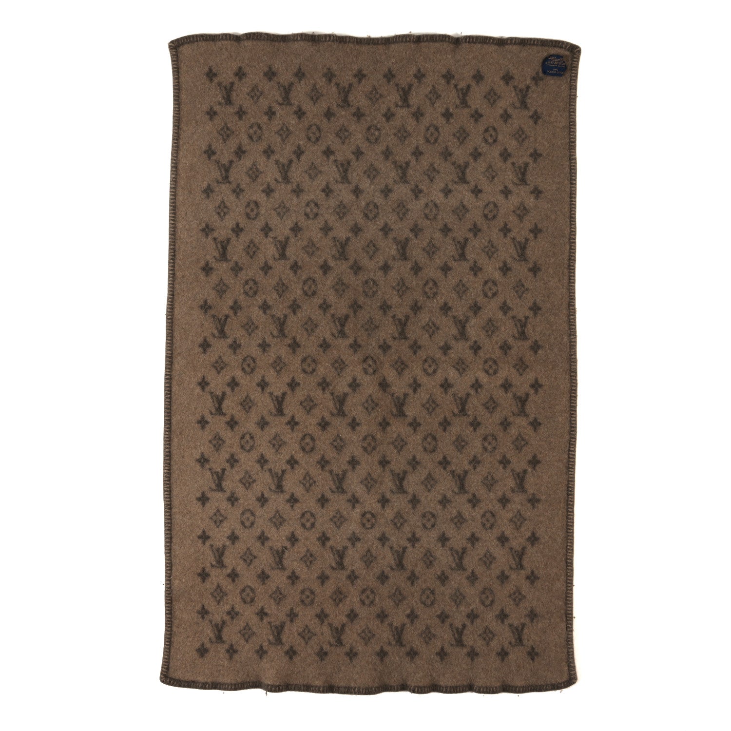 Louis Vuitton Wool Cashmere Neo Monogram Blanket Brown 2 of 3