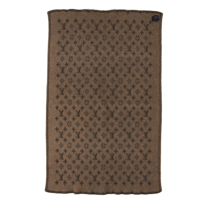 Louis Vuitton Wool Cashmere Neo Monogram Blanket Brown 2 of 3