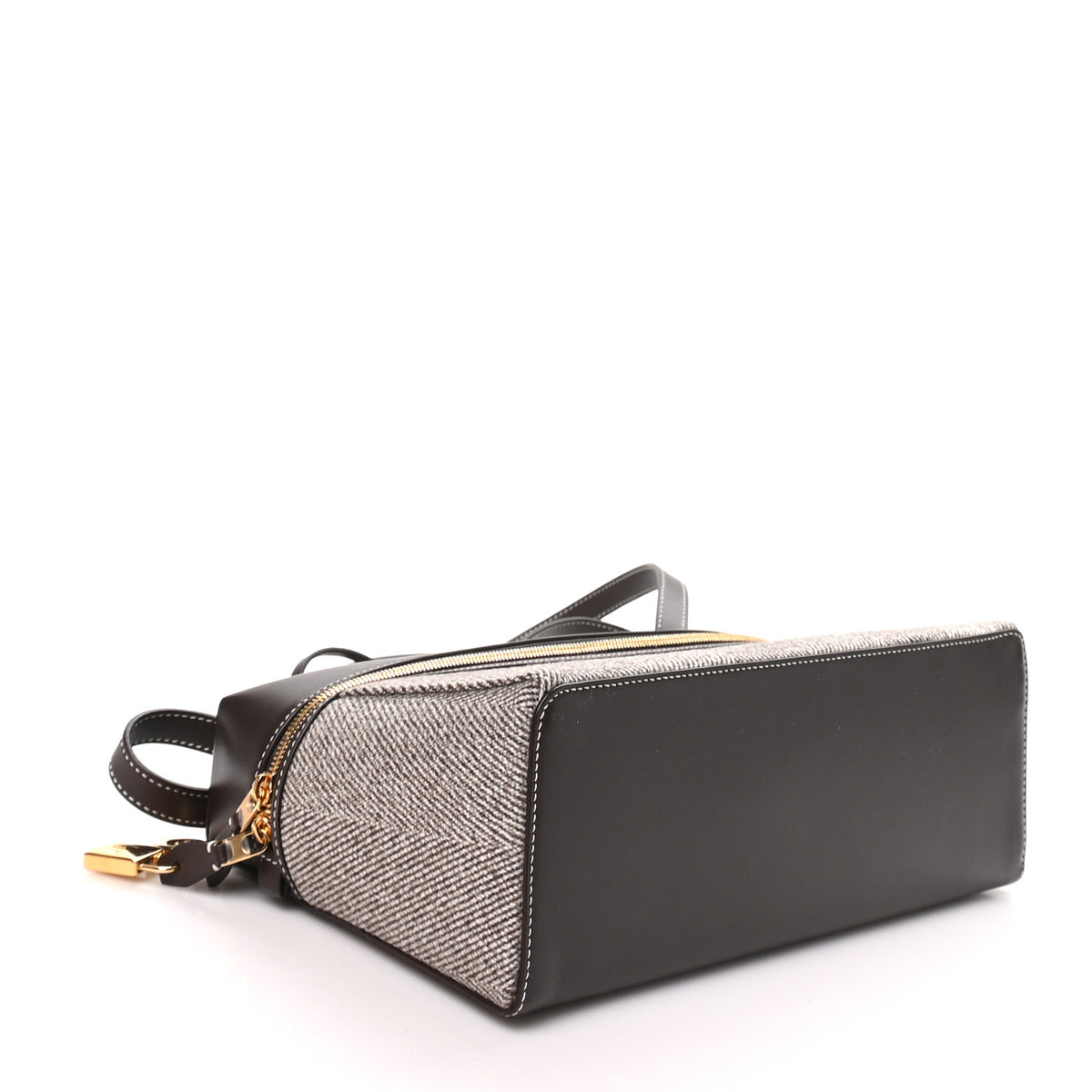 Calfskin Merino Wool Extra Bag L27 Natural Brown Dark Chocolate Licorice Sun Gold