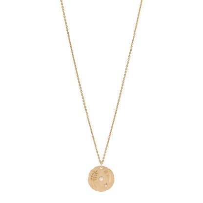 Chanel 18K Yellow Gold Diamond Talismans Medal Pendant Necklace 1 of 7