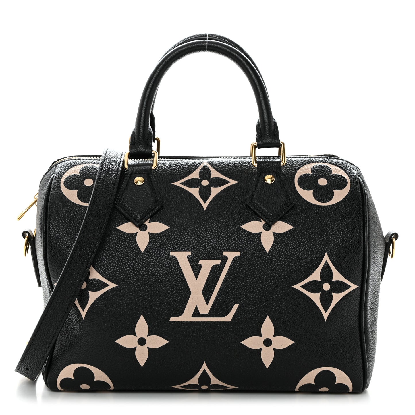 Empreinte Monogram Giant Speedy Bandouliere 25 Black Beige