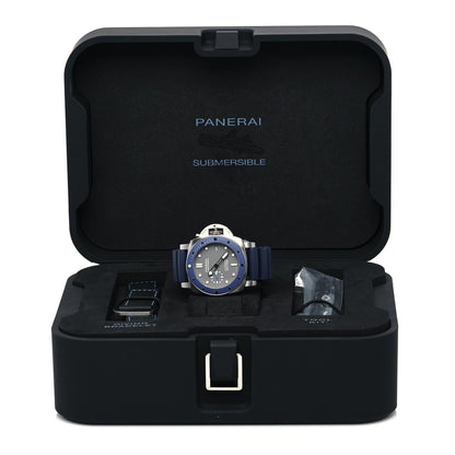 Panerai Stainless Steel Rubber 42mm Luminor Submersible Automatic Watch Blue PAM00959 5 of 5