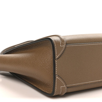 Celine Drummed Calfskin Nano Luggage Souris 8 of 9