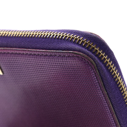 Fendi Metallic Textured Calfskin Zip Around Wallet Purple 12 of 12