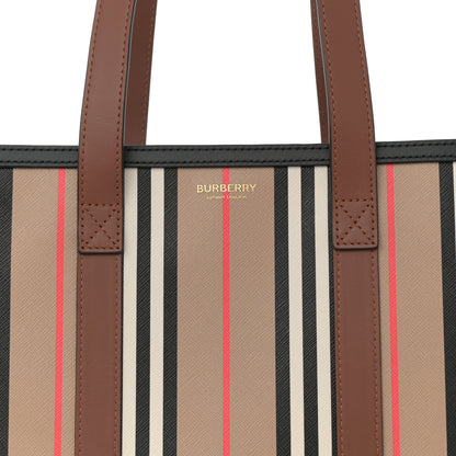 Burberry E-Canvas Stripe Book Tote Archive Beige 8 of 11