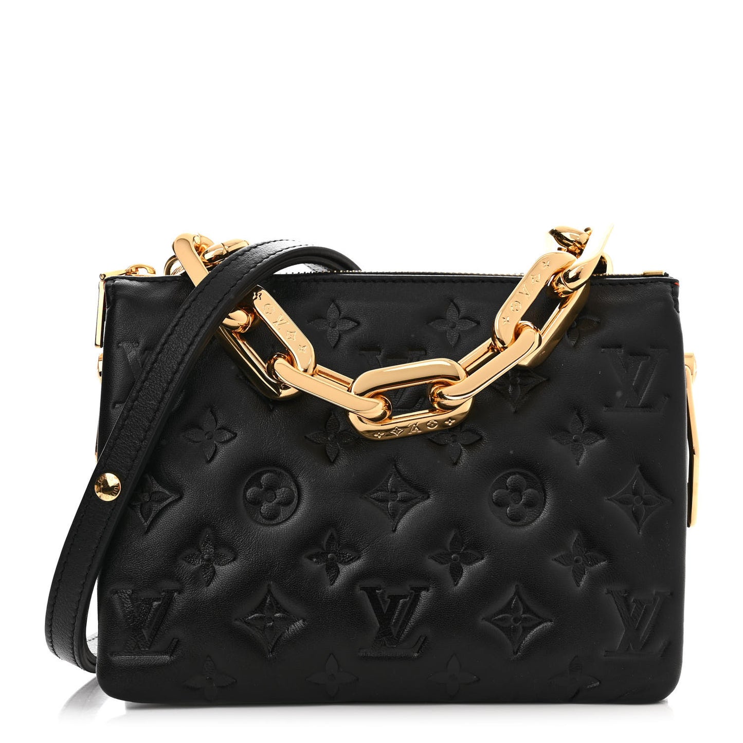 Lambskin Embossed Monogram Coussin BB Black