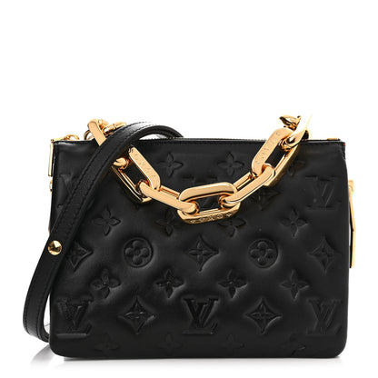 Louis Vuitton Lambskin Embossed Monogram Coussin BB Black 1 of 12