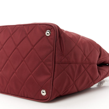 Prada Nylon Tessuto Impuntu Quilted Tote Granato 10 of 11