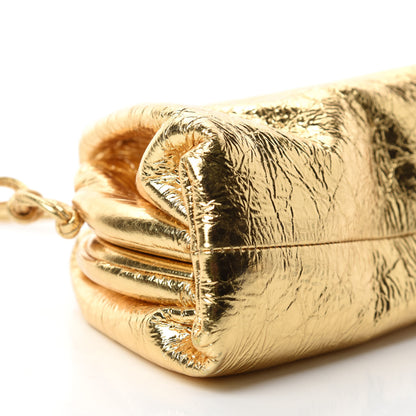 Bottega Veneta Metallic Crinkled Lambskin The Mini Pouch Oro 6 of 12