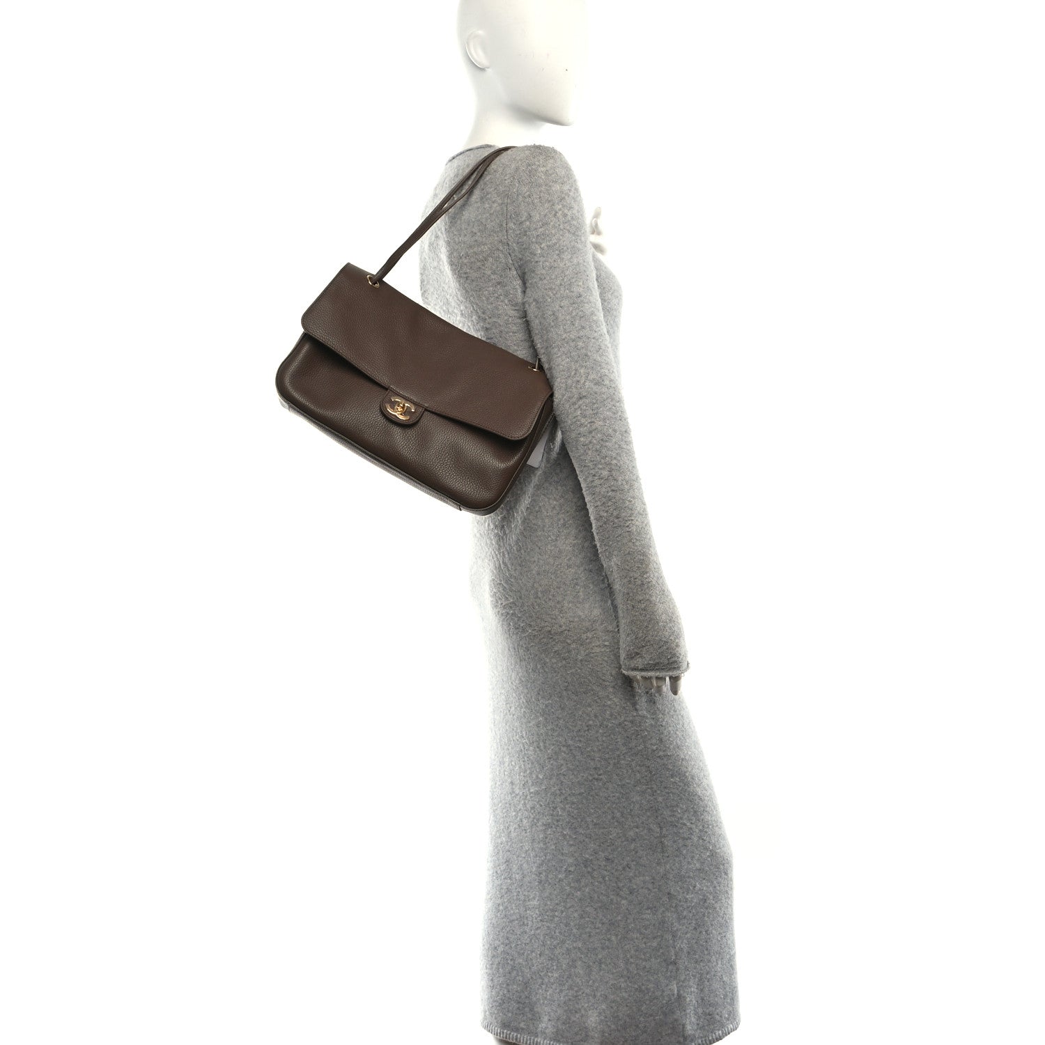 Chanel Grained Calfskin Small Souplissimo Maxi Flap Light Brown 2 of 11
