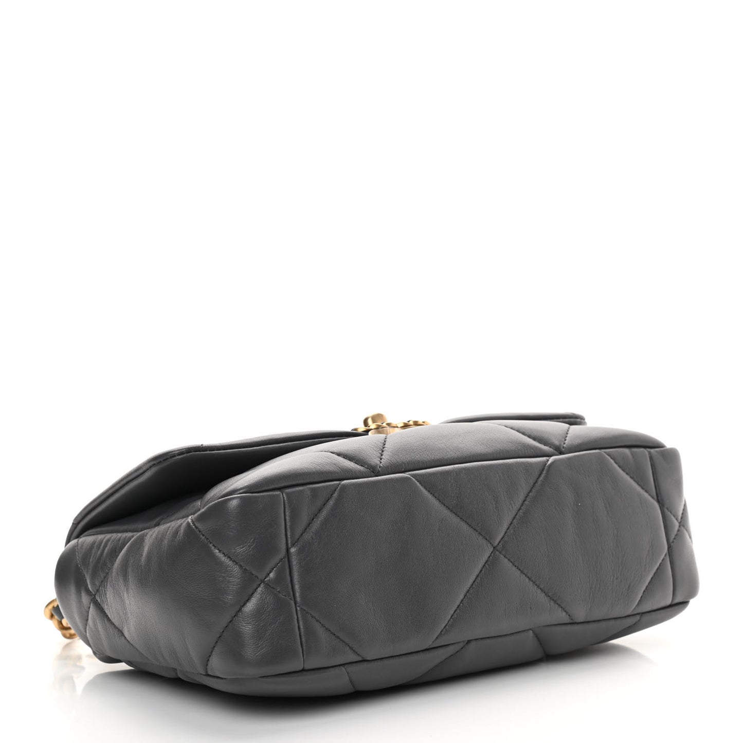 Lambskin Quilted Medium Chanel 19 Flap Dark Grey