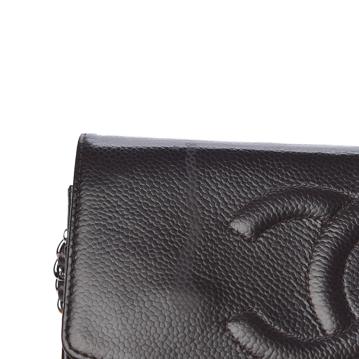 Chanel Caviar Timeless CC Wallet On Chain WOC Dark Brown 15 of 18