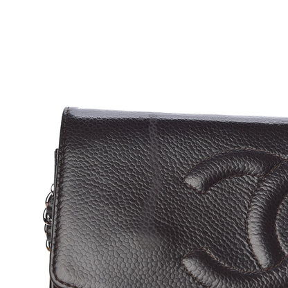 Chanel Caviar Timeless CC Wallet On Chain WOC Dark Brown 15 of 18