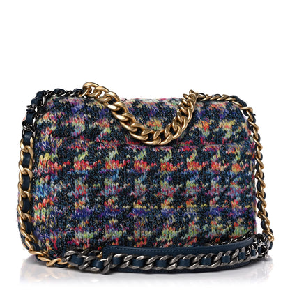 Chanel Tweed Quilted Medium Chanel 19 Flap Dark Multicolor 3 of 11
