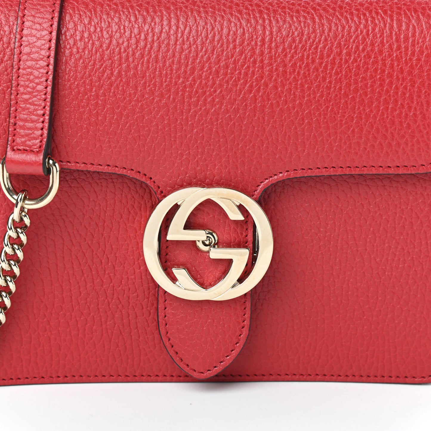 Dollar Calfskin Small Interlocking G Shoulder Bag Red