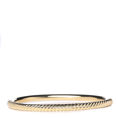 David Yurman 18K Yellow Gold 4.5mm Cable Hinged Bangle Bracelet 1 of 6