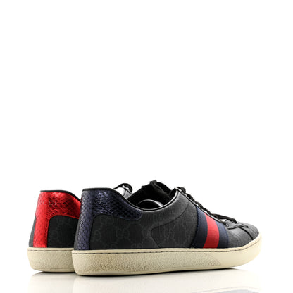 Gucci GG Supreme Monogram Ayers Web Mens New Ace Sneakers 9.5 Black 4 of 9