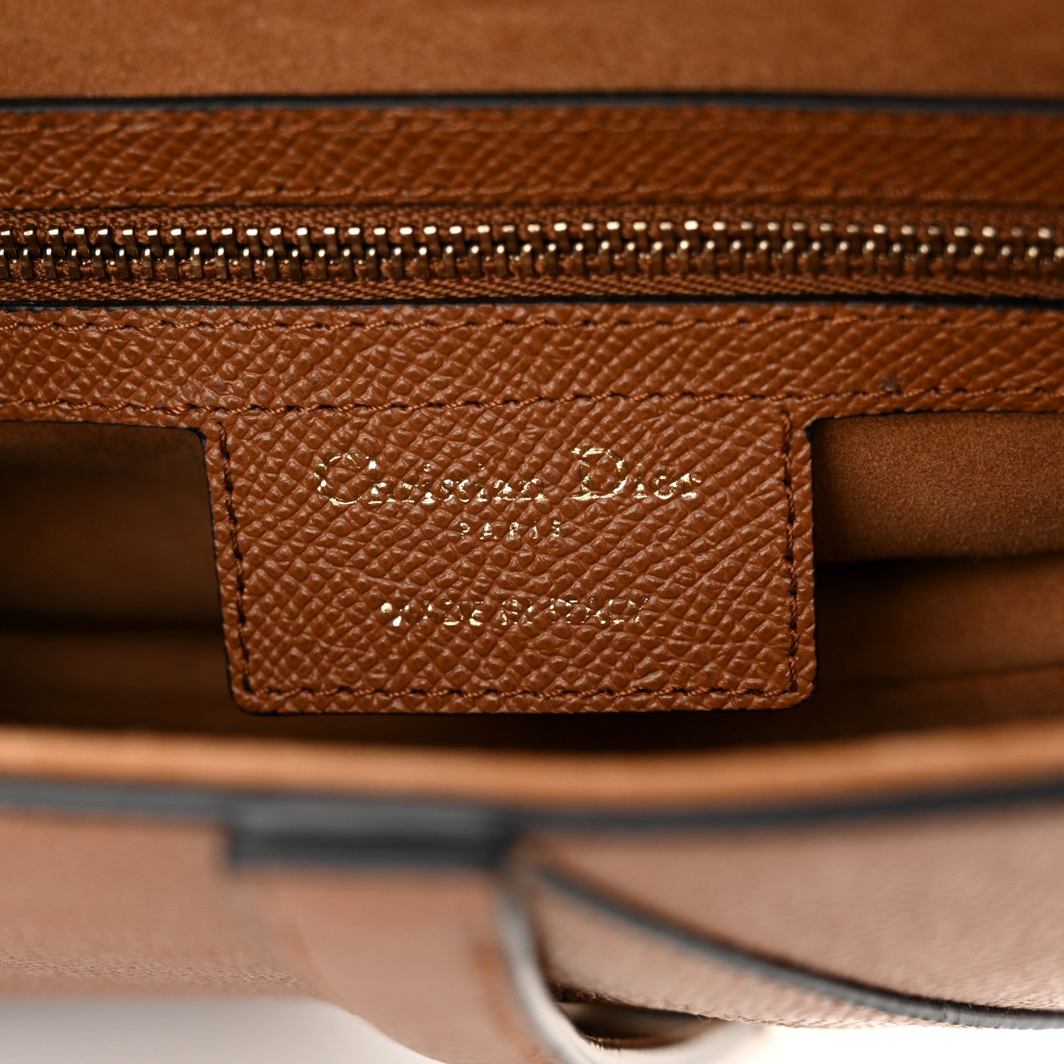 Christian Dior Grained Calfskin Saddle Bag With Strap Camello 6 of 11
