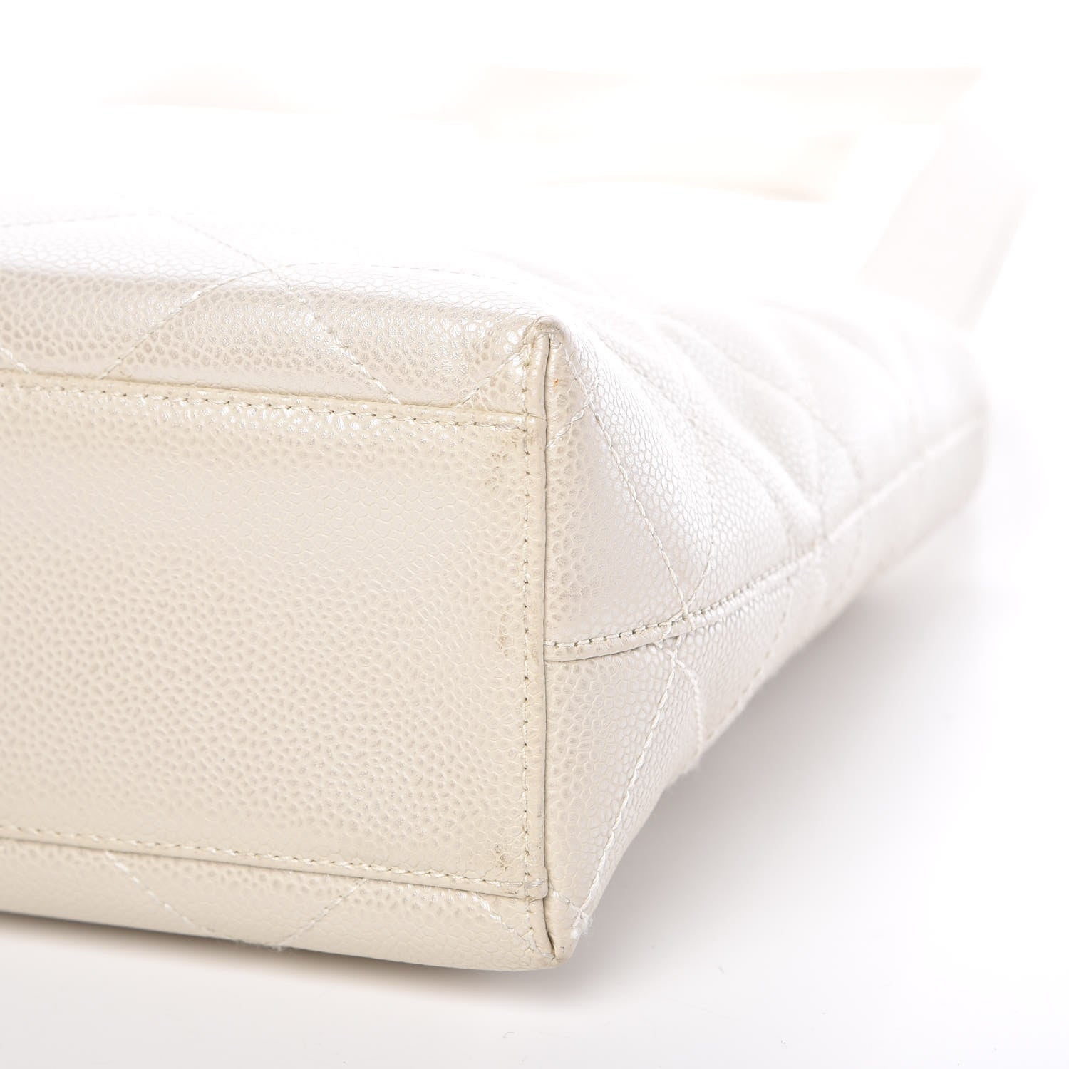 Chanel Metallic Caviar Quilted Shoulder Bag White 9 of 14