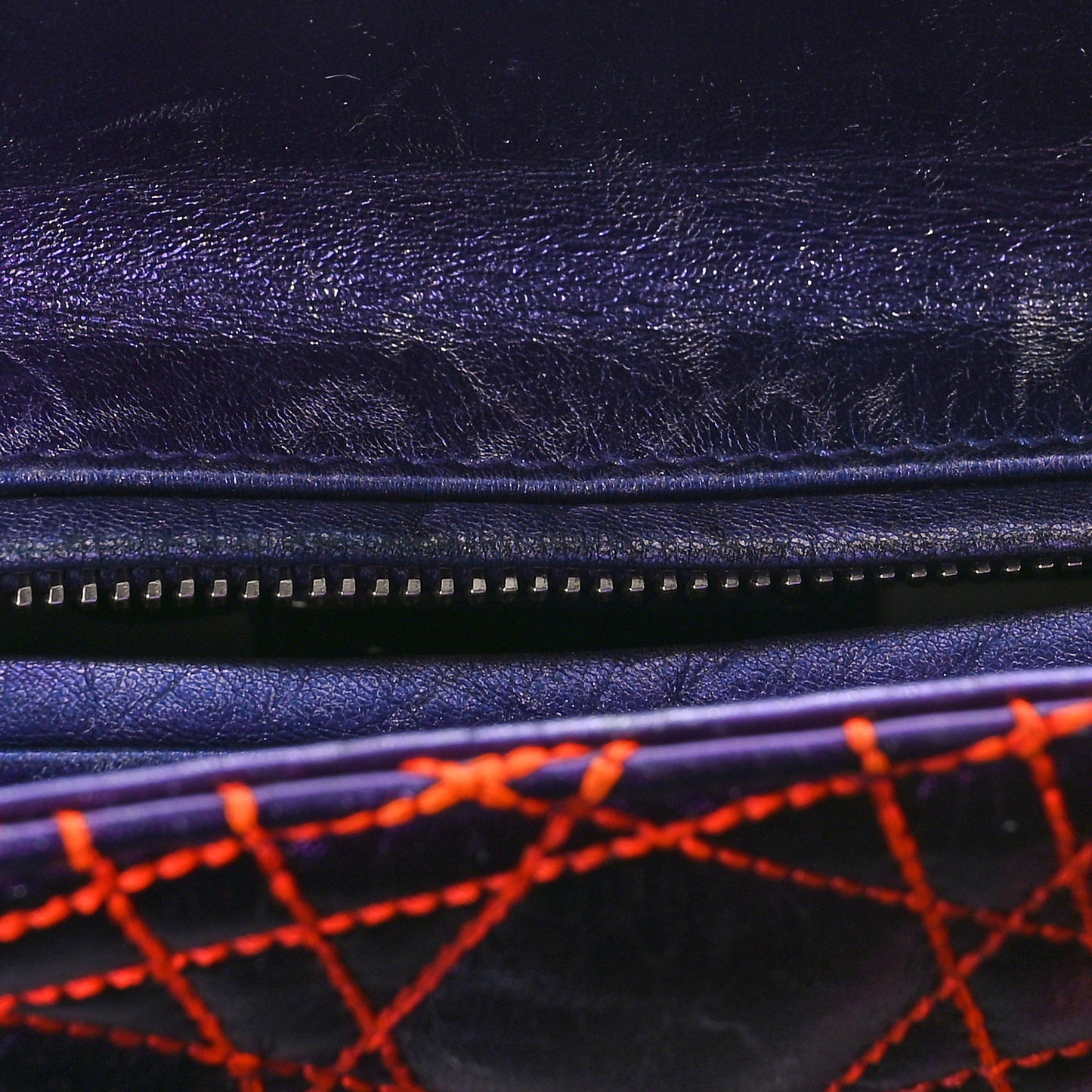 Metallic Lambskin Cannage Medium Anselm Reyle Lady Dior Purple Orange