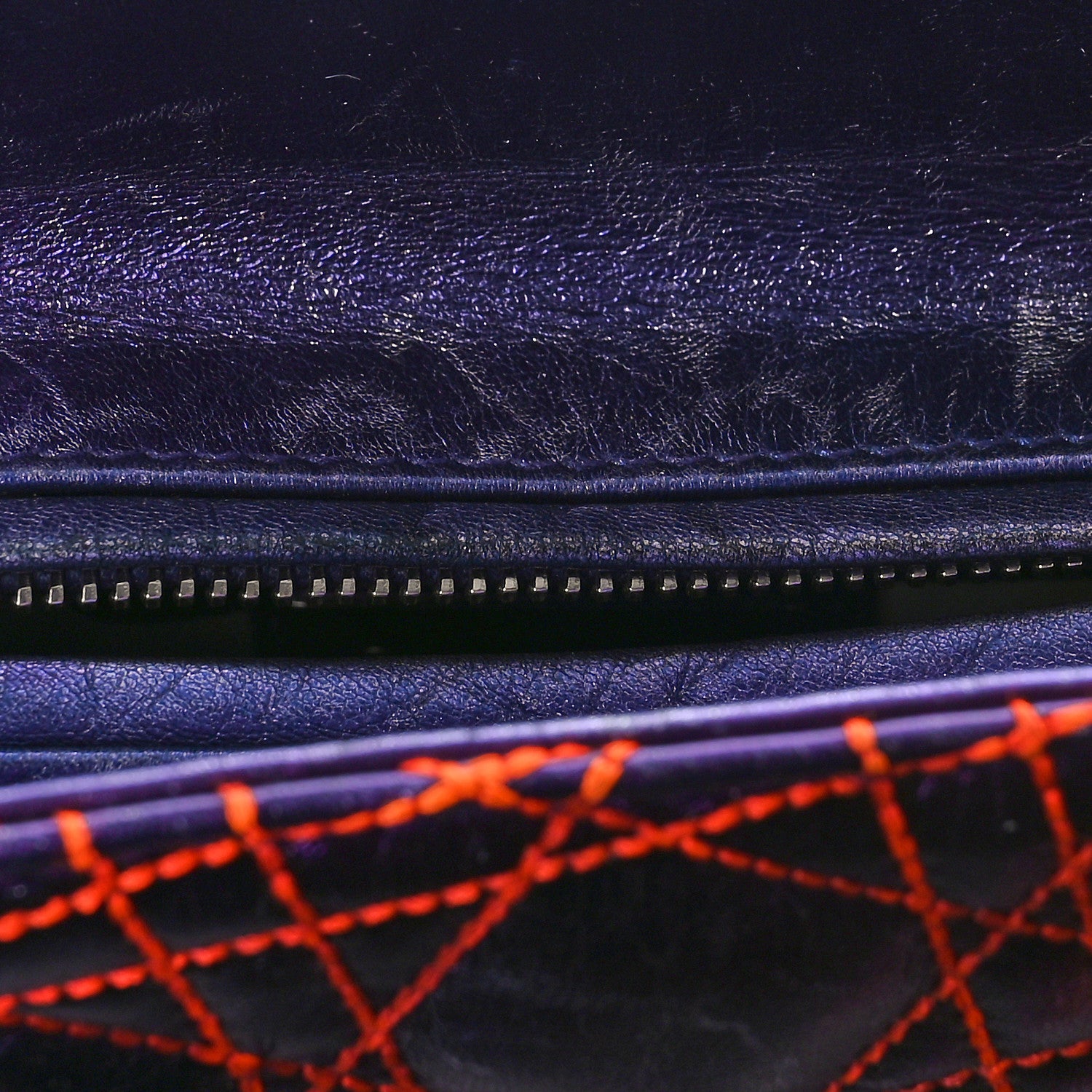 Christian Dior Metallic Lambskin Cannage Medium Anselm Reyle Lady Dior Purple Orange 11 of 13