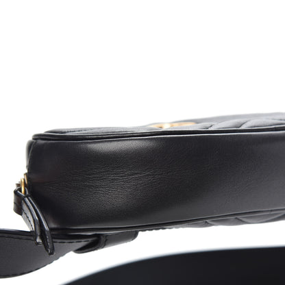 Gucci Calfskin Matelasse GG Marmont Belt Bag 85 34 Black 10 of 13