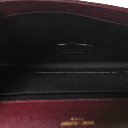 Saint Laurent Grain De Poudre Matelasse Chevron Monogram Envelope Clutch Rouge Legion 5 of 10