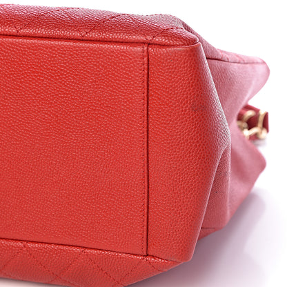 Chanel Caviar Quilted Grand Shopping Tote GST Red 17 of 17