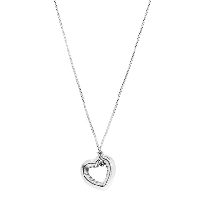David Yurman Sterling Silver 18K Yellow Gold Open Heart Cable Necklace 1 of 6