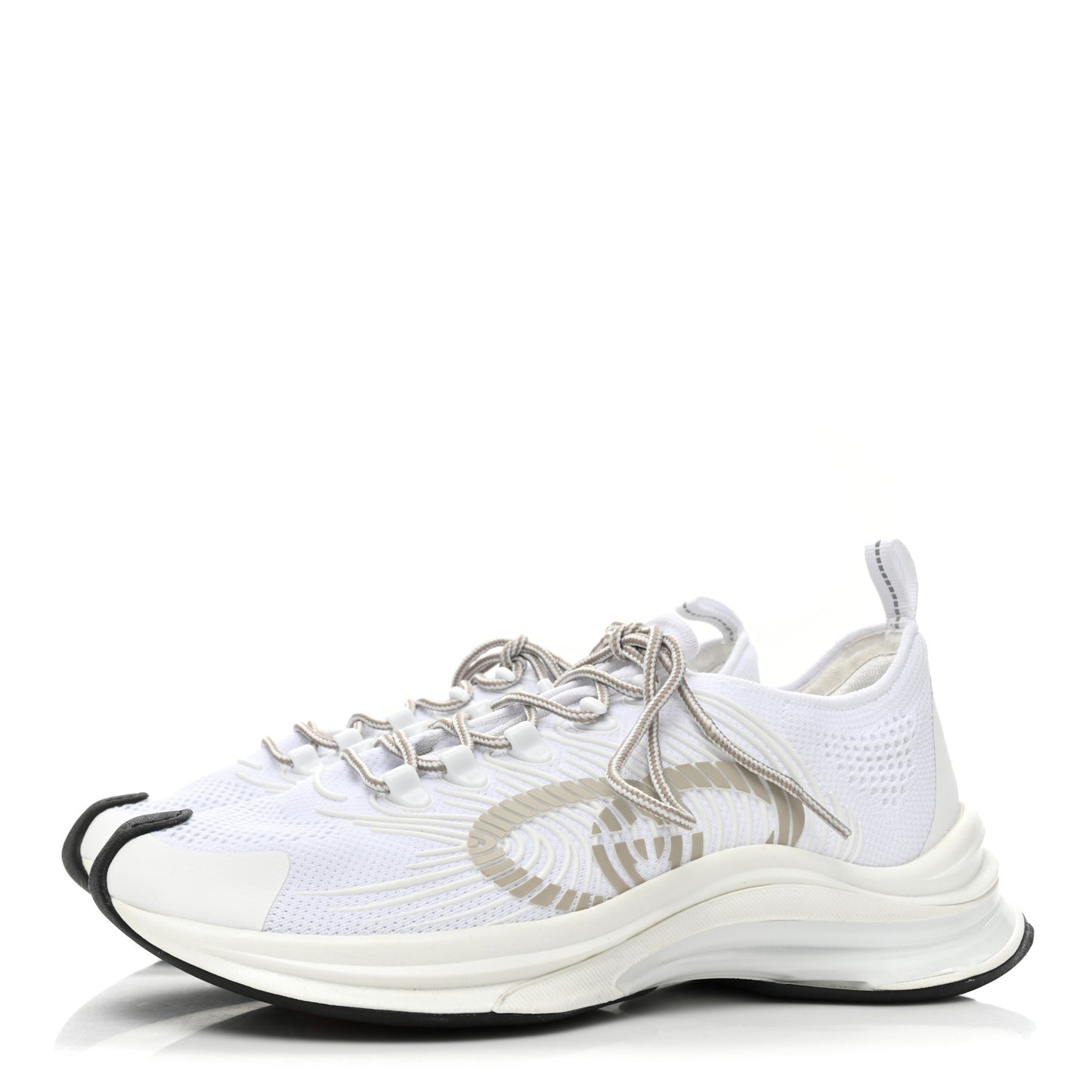 Technical Knit Fabric Waves Mens Gucci Run Sneakers 8.5 Great White Thunder