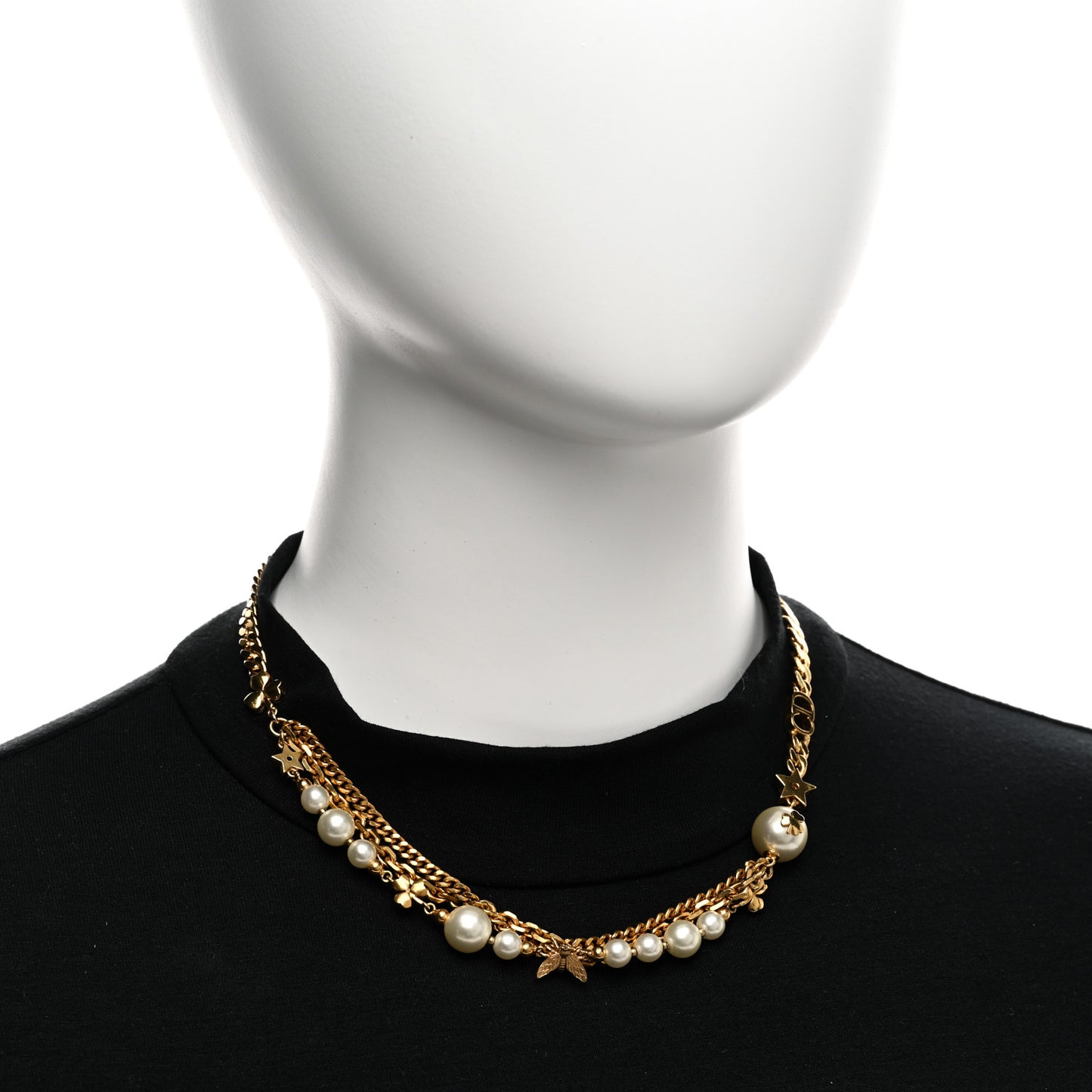 Pearl Charms Necklace Gold