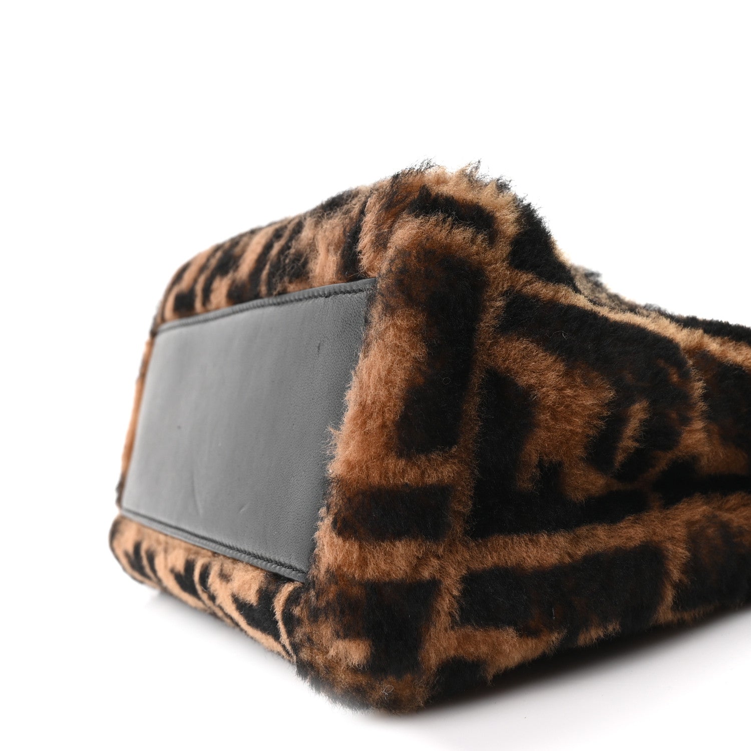 Fendi Shearling Nappa Macro FF 1974 Mini Peekaboo Iconic Satchel