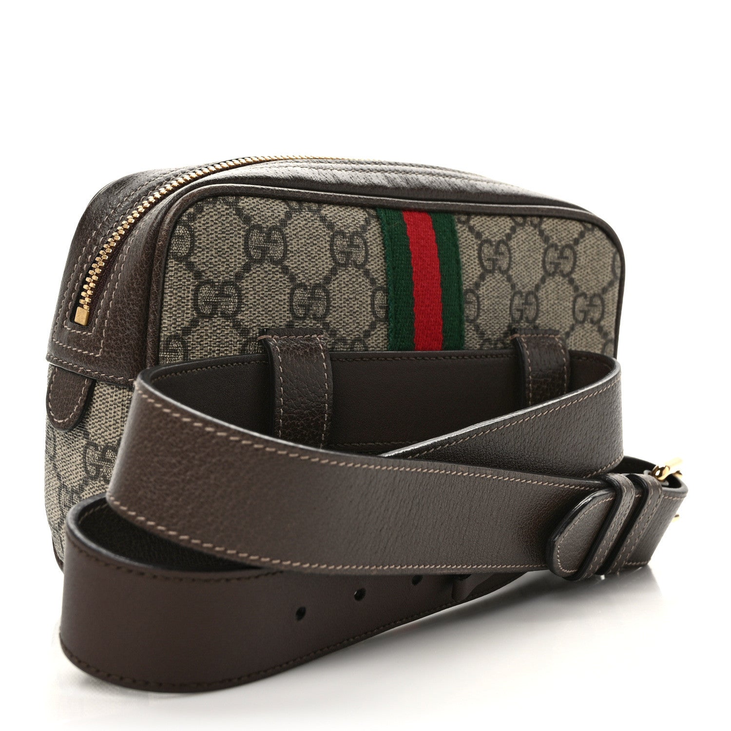 Gucci GG Supreme Monogram Web Small Ophidia Belt Bag 85 34 Dark Brown 3 of 13