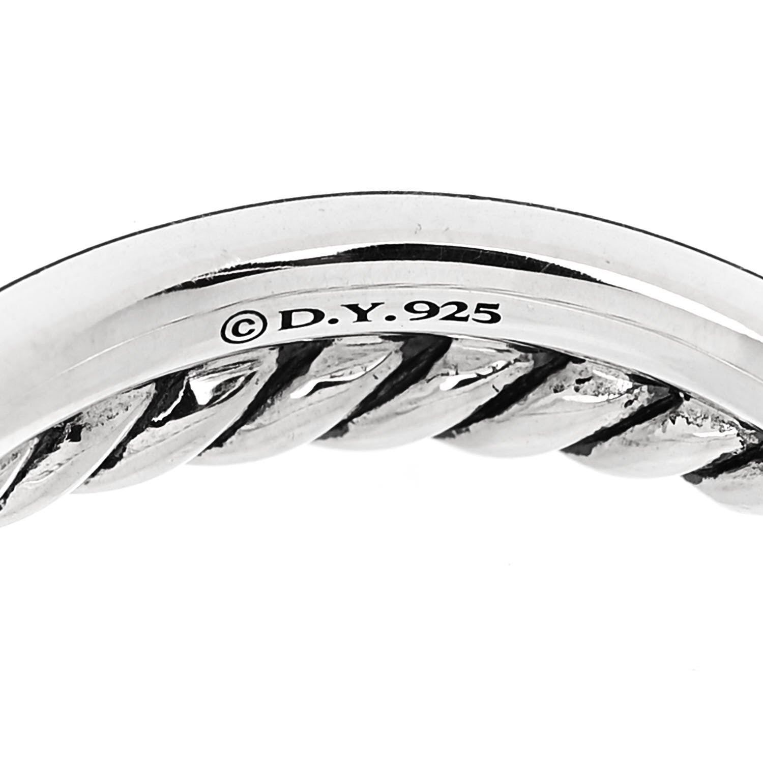 David Yurman Sterling Silver Diamond Petite X Crossover Ring 49 5 4 of 4