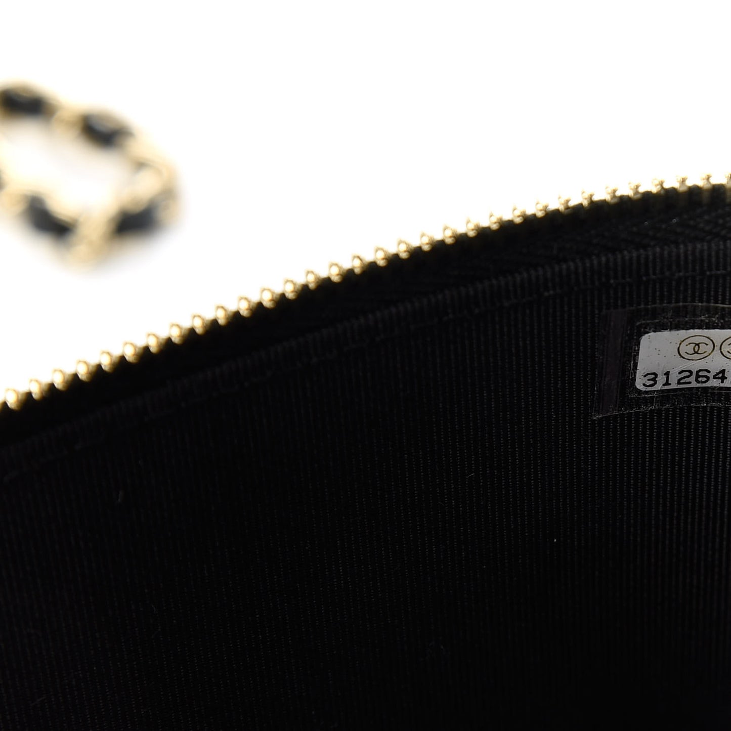 Lambskin Camellia Embossed Small Vanity Case With Chain Black