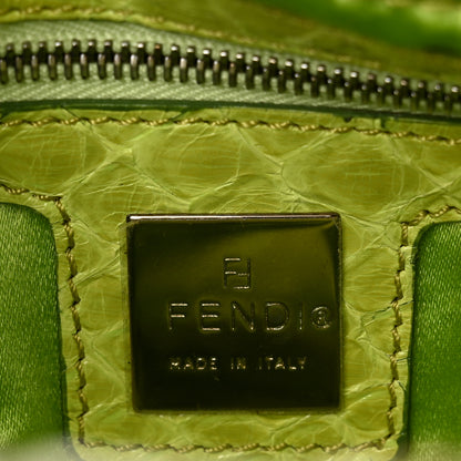 Fendi Sequin Beaded Snakeskin Baguette Green 6 of 10