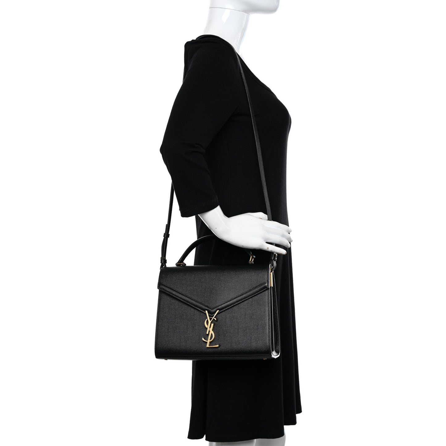Grain de Poudre Medium Classic Monogram Cassandra Top Handle Black