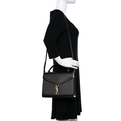 Saint Laurent Grain de Poudre Medium Classic Monogram Cassandra Top Handle Black 2 of 10