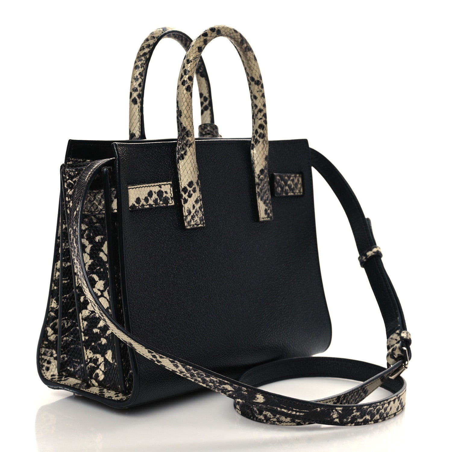 Saint Laurent Grained Calfskin Python Embossed Nano Sac De Jour Black 3 of 6