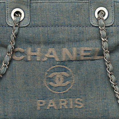 Chanel Denim Small Deauville Tote Light Blue 10 of 15