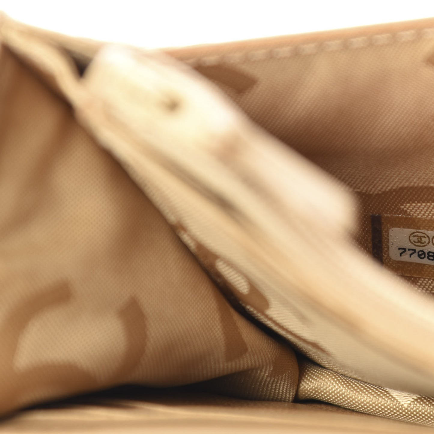 Calfskin Stitched Square Quilted Wallet On Chain WOC Beige