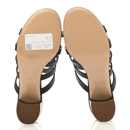 Hermes Calfskin Celena 50 Sandals 37.5 Black 5 of 9