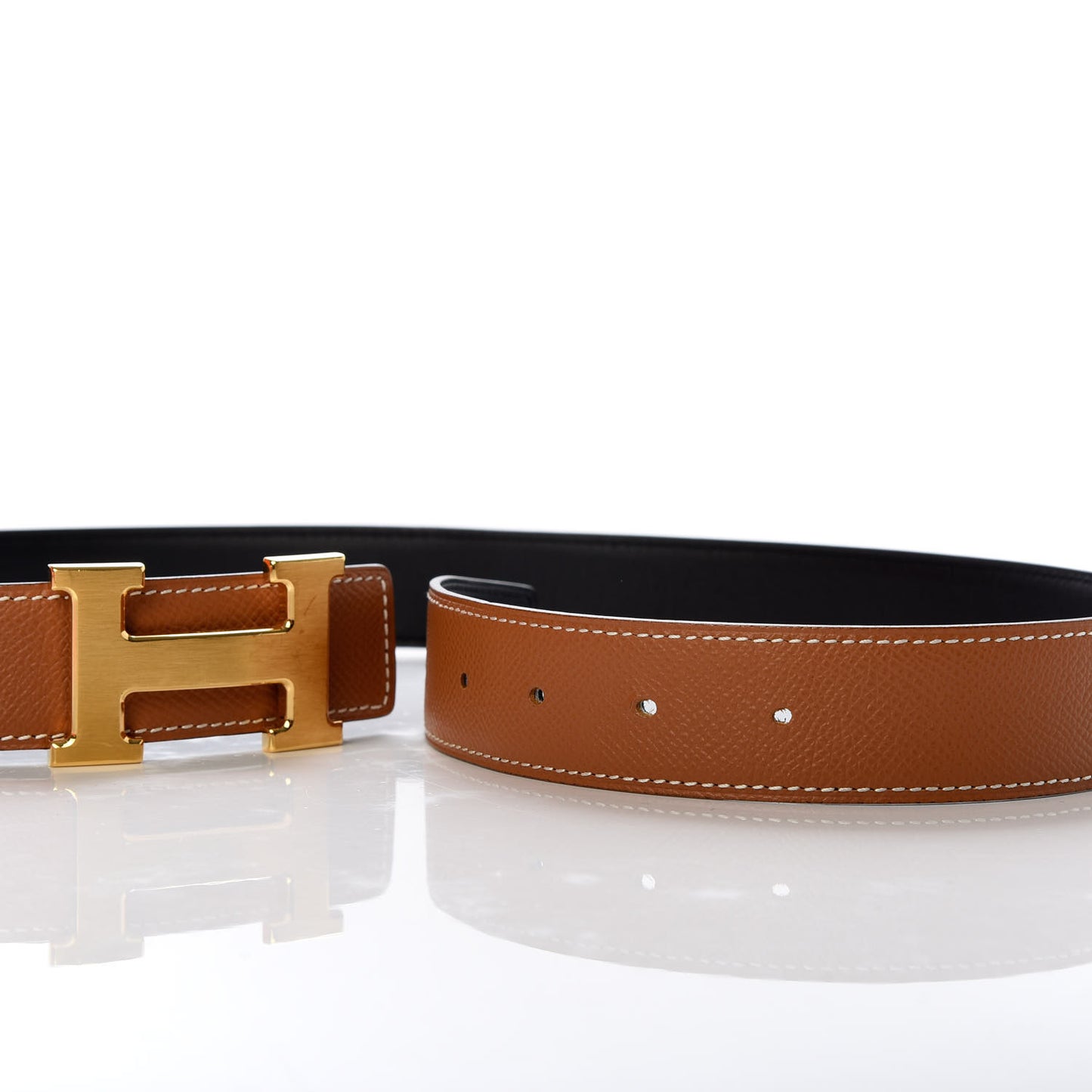 Swift Epsom 32mm H Belt 80 Black Gold