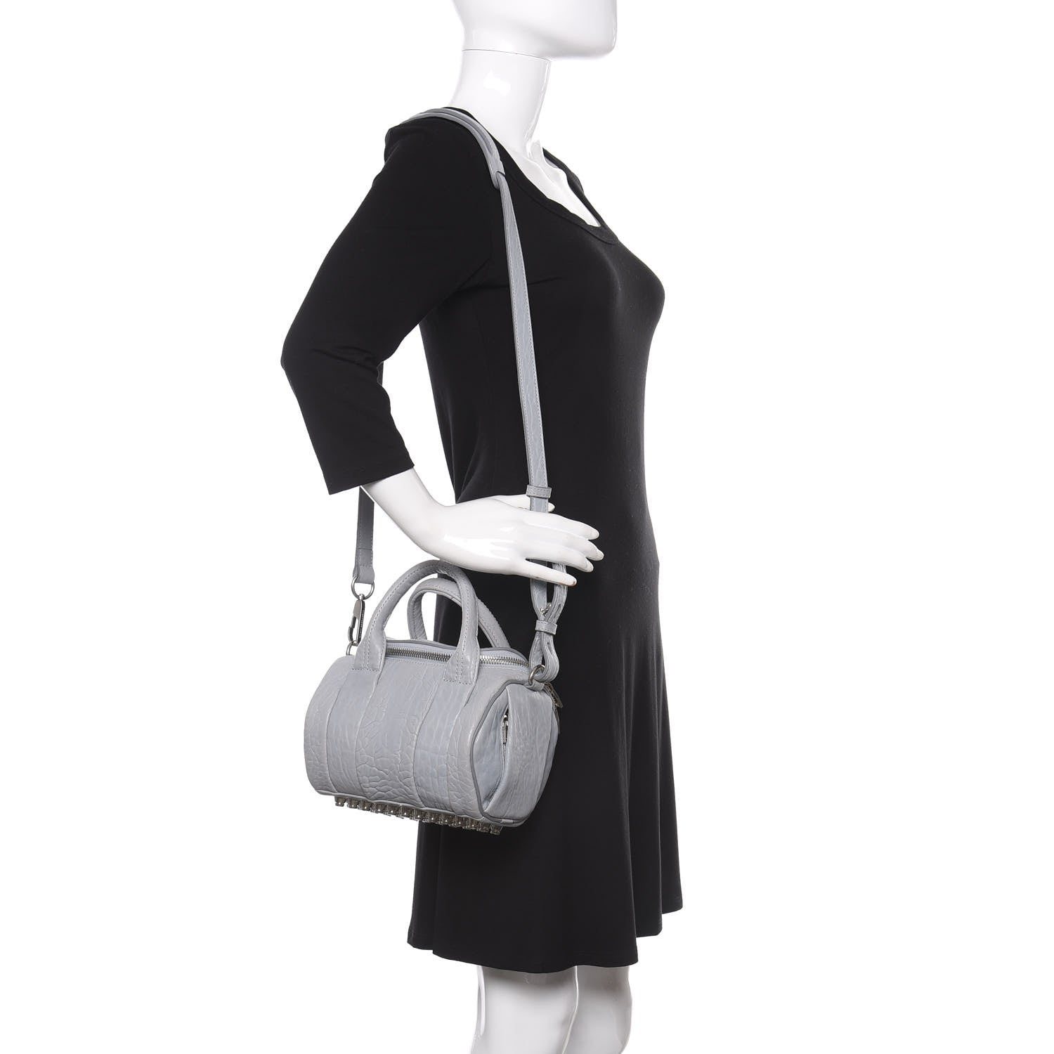 Alexander Wang Pebbled Lambskin Mini Rockie Carbon Rodhium Hardware 2 of 12